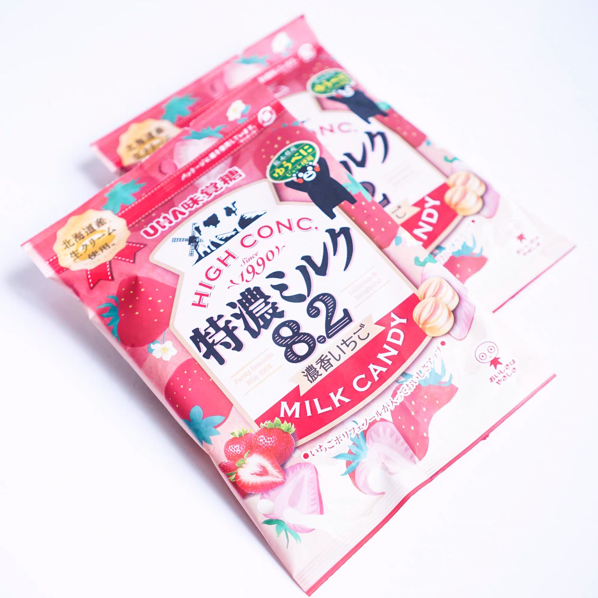 日本进口 悠哈uha特浓系列草莓牛奶味软糖果味觉水果味糖72g*16粒