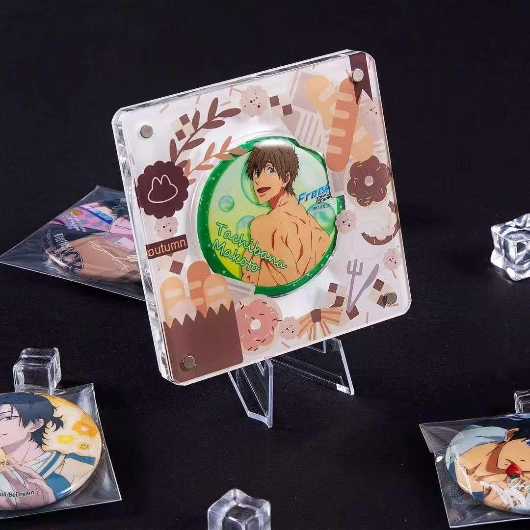 口袋浪漫设计/亚克力吧唧卡砖 时尚风吧唧托展示盒 谷美道具