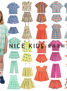 ins爆款2025年BC系列新品 男女儿童短袖T恤短裤连衣裙姐弟套装