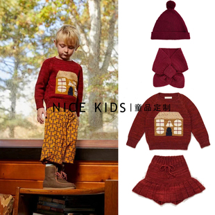 套头套装 房子图案毛衣长袖 24年MP系列圣诞节儿童针织衫 ins爆款