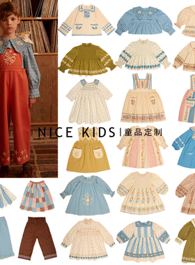 ins爆款25秋冬apo系列 女童复古高定重工打揽刺绣花公主连衣裙