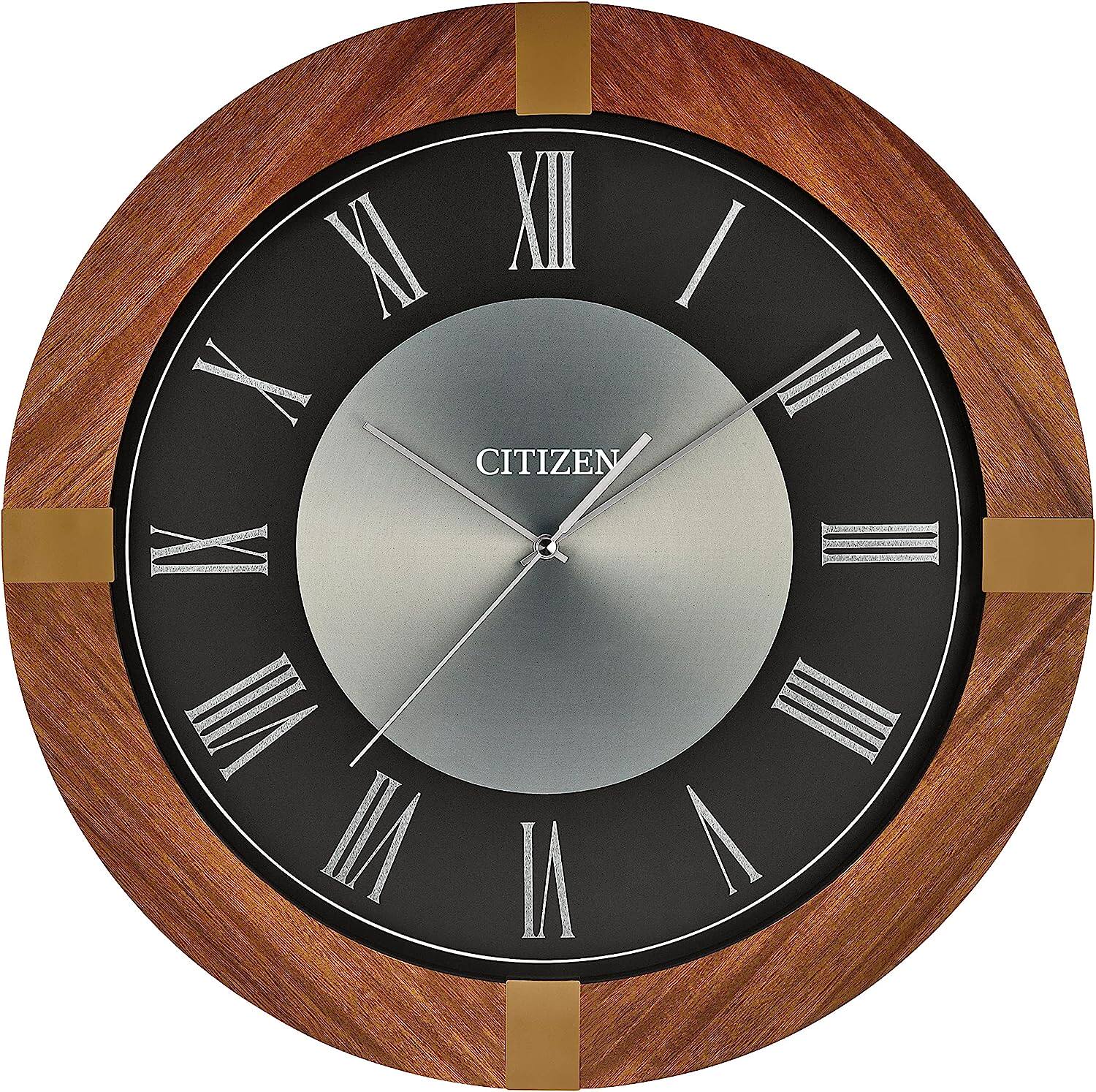 日本量贩 citizen西铁城44cm大尺寸轻奢简约时尚客厅挂钟cc2124