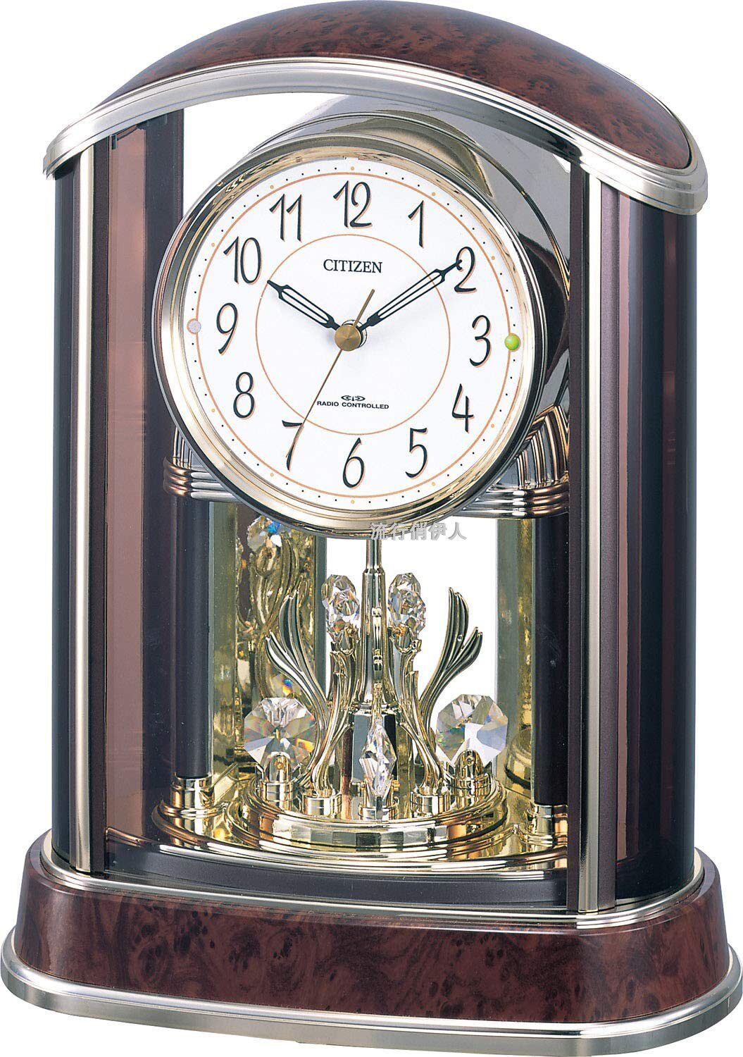 日本量贩 citizen西铁城回旋饰夜眠秒针居家电波座钟4ry658-n23