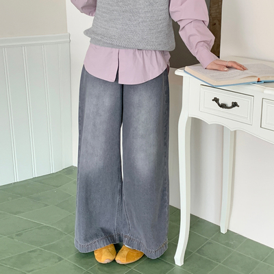 CRISP日系穿搭水洗牛仔裤女阔腿宽松版型超好看裤子2025秋季新款