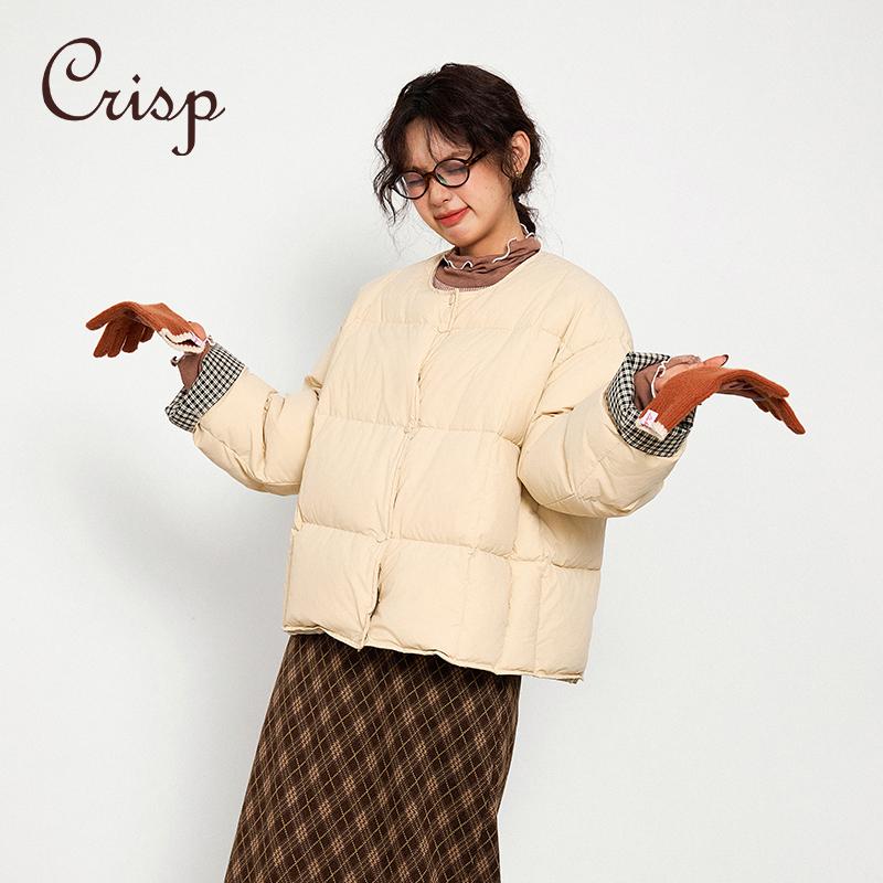 CRISP日系白鸭绒短款羽绒服
