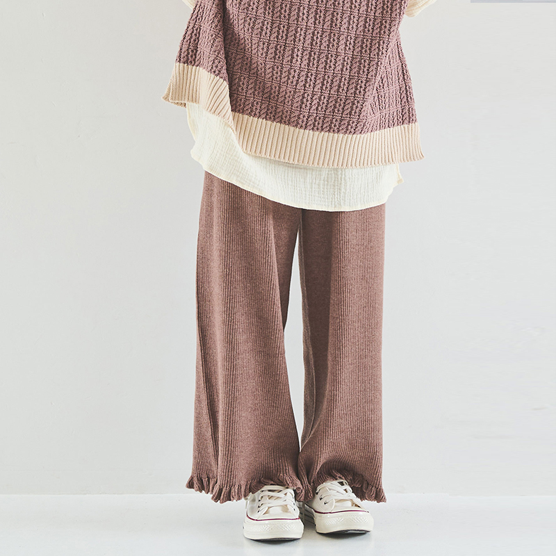 CRISP微喇叭针织阔腿裤