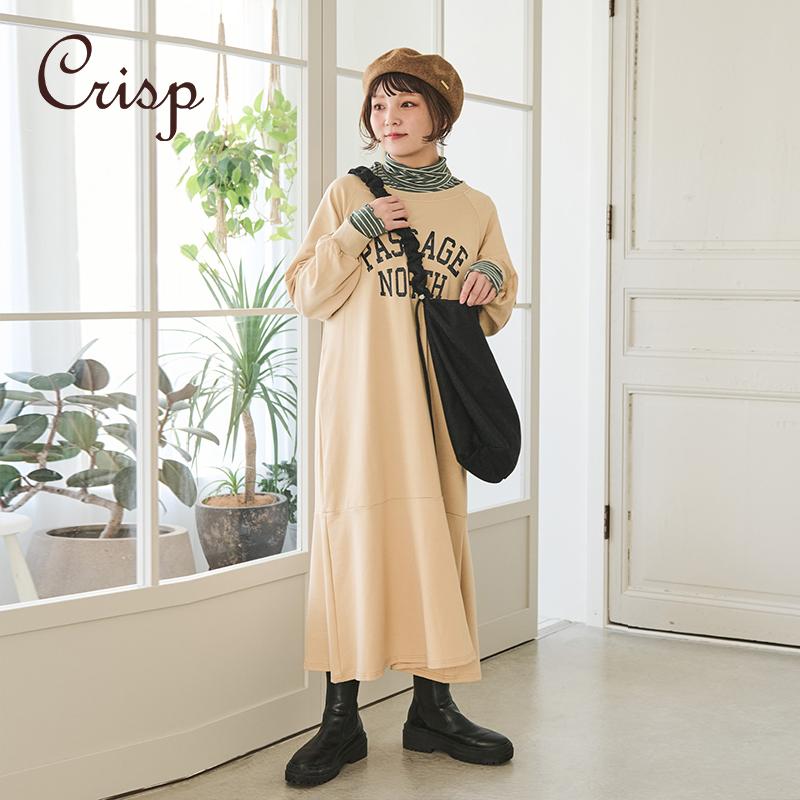 CRISP日系印花长款卫衣连衣裙