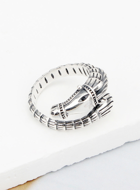 S925纯银龙马精神开口可调戒指