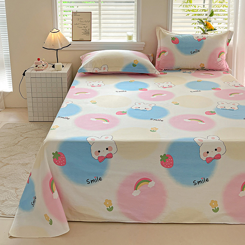 秋冬天全棉磨毛床单和枕套三件套