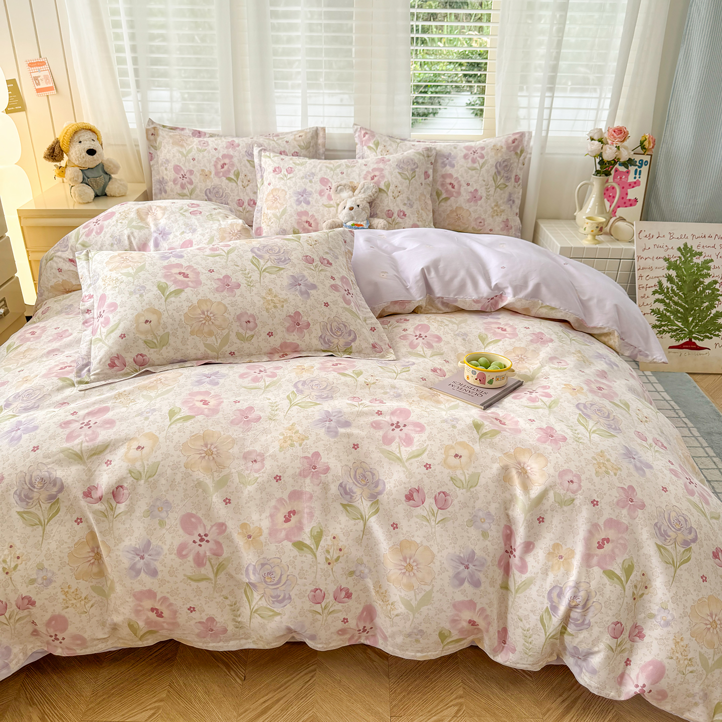 全棉家用床笠款四件套220x240