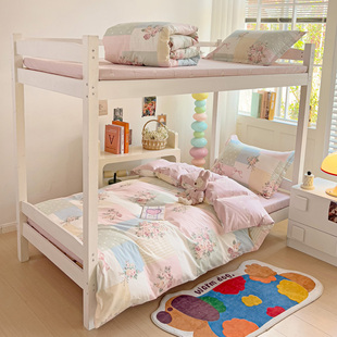 全棉儿童上下床高低床子母床专用135床上四件套1米35床笠三件套