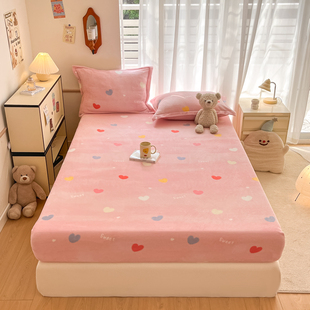 秋冬牛奶绒2米x2米2大床床笠180cmx200cm 200cmx220cm150cmx200cm