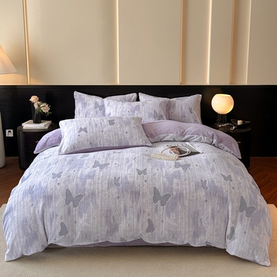 牛奶绒2米x2米2大床四件套床笠款