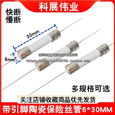 带引脚陶瓷保险丝管6*30 F8A 10A 12A 15A 20A 25A 30AL 250V