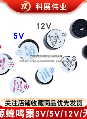 12A05/12095 有源蜂鸣器 0905 3V/5V/12V直流长声12*9.5mm 无源