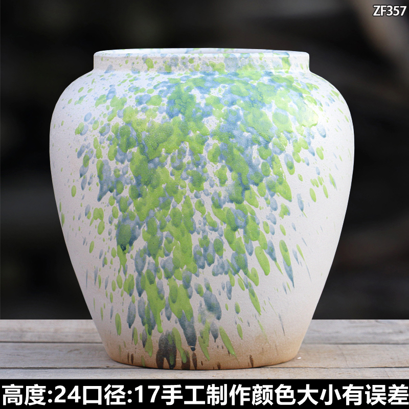 创意涂鸦陶瓷花盆家用粗陶复古中号兰花花盆老桩装饰客厅阳台庭院