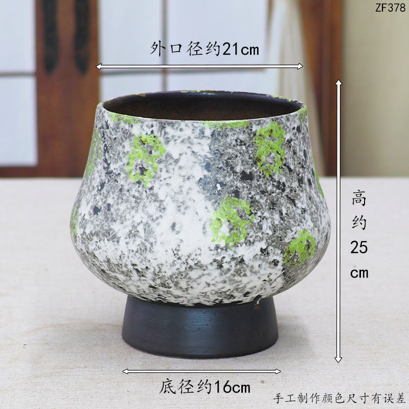 粗陶大口径陶瓷花盆户外绿植盆