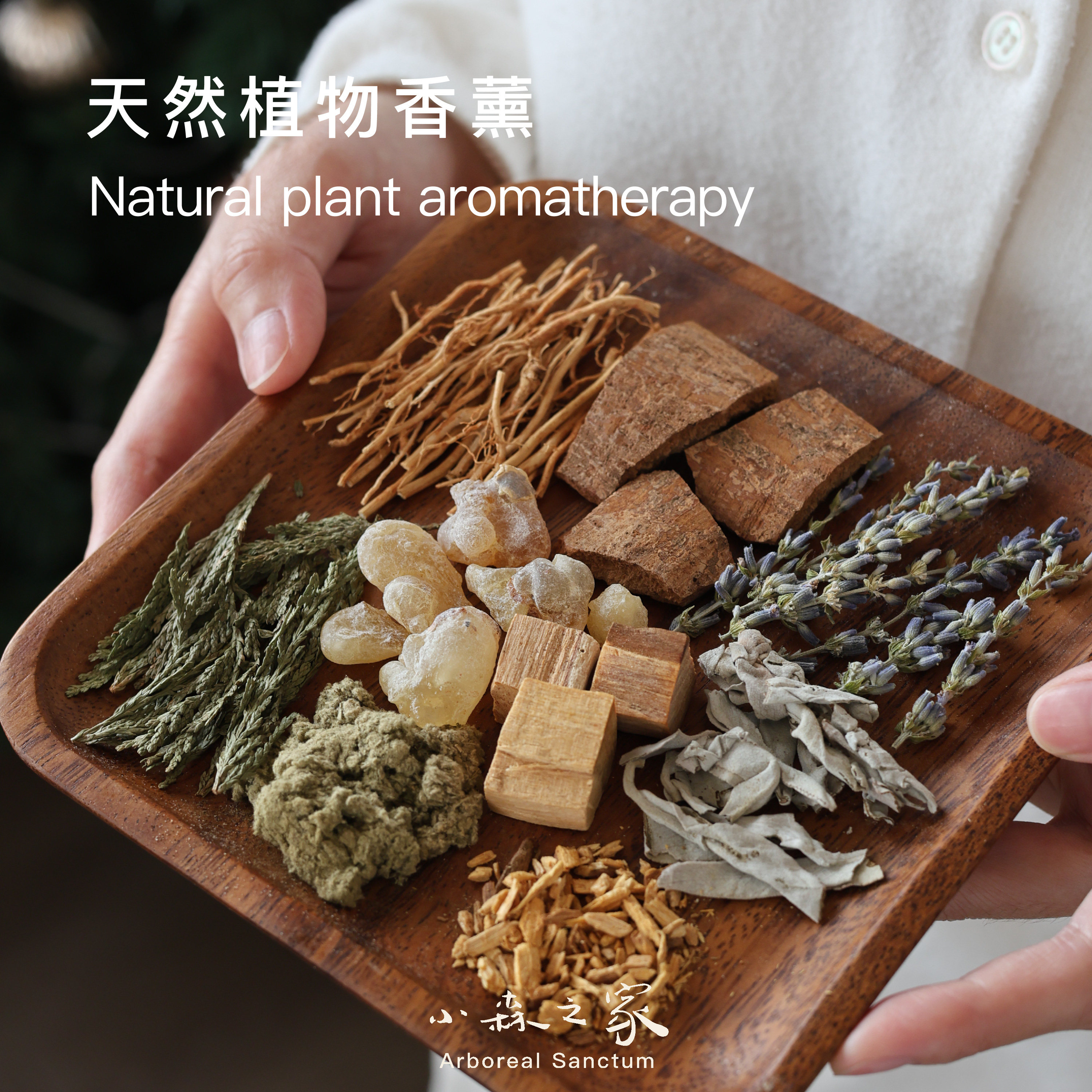 小森之家天然植物疗愈香薰香料圣木雪松乳香岩兰草紫油桂艾绒香方