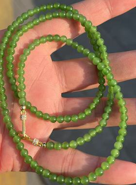 天然和田碧玉108佛珠手链女款