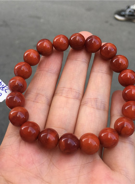 天然凉山九口南红玛瑙半宝石手串柿子火焰纹男女原创设计转运手链