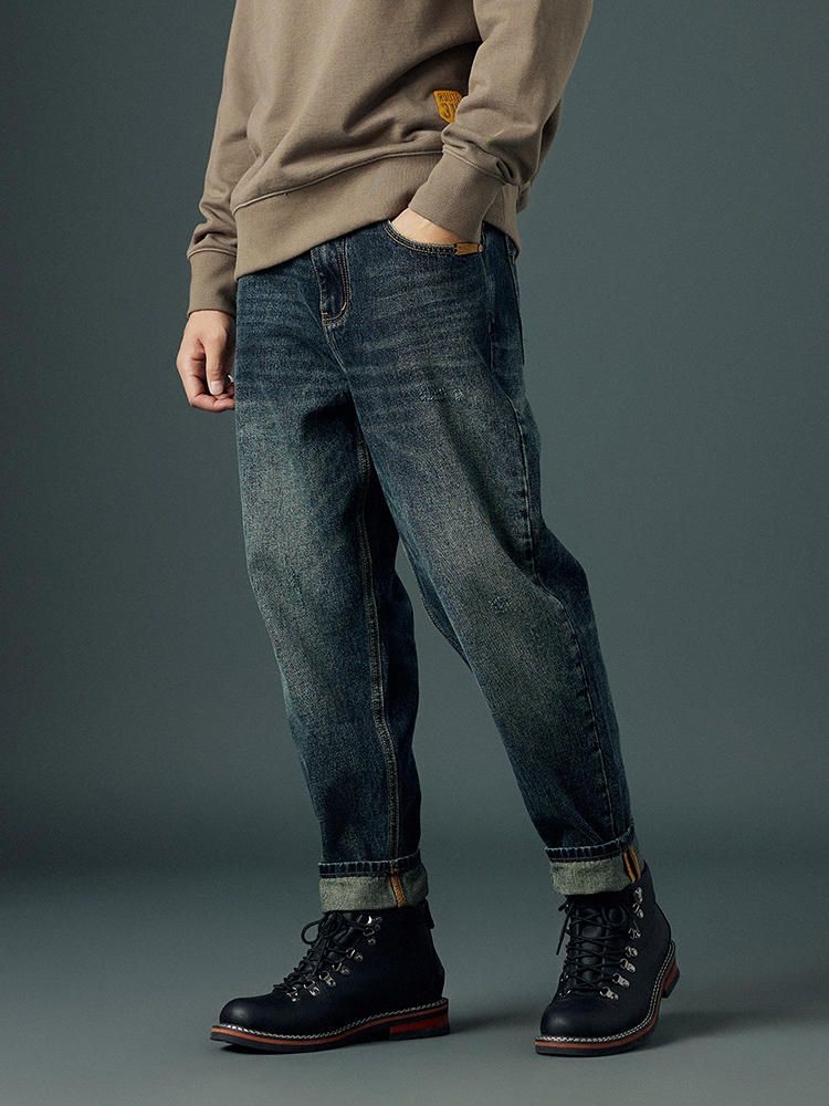 意志驱动长裤秋冬宽松牛仔裤