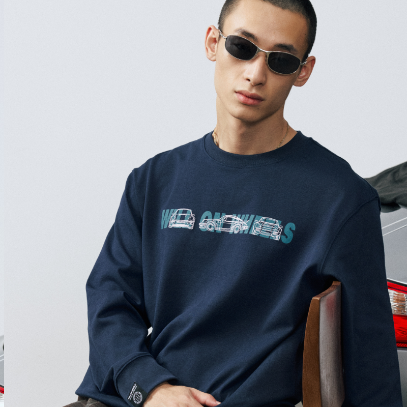 【工艺堆叠】WOW汽车文化重磅911刺绣休闲长袖T米粒绣简约高级感