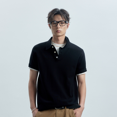 WILL ON WHEELS新款石墨烯天丝经典短袖polo针织衫潮牌宽松高级感