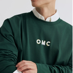 T恤秋季 长袖 印花球衣式 经典 T恤简约百搭 排版 OMC运动联盟长袖