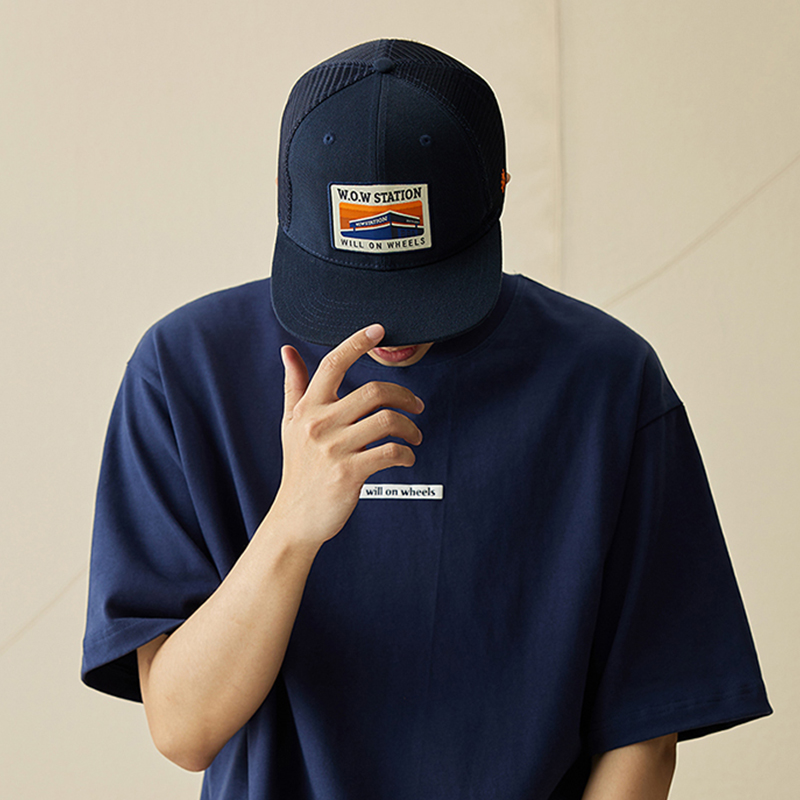 平檐帽藏青色休闲平檐