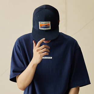 藏青色平沿帽 复古雅痞平檐帽潮流休闲帽子男 意志驱动 美式