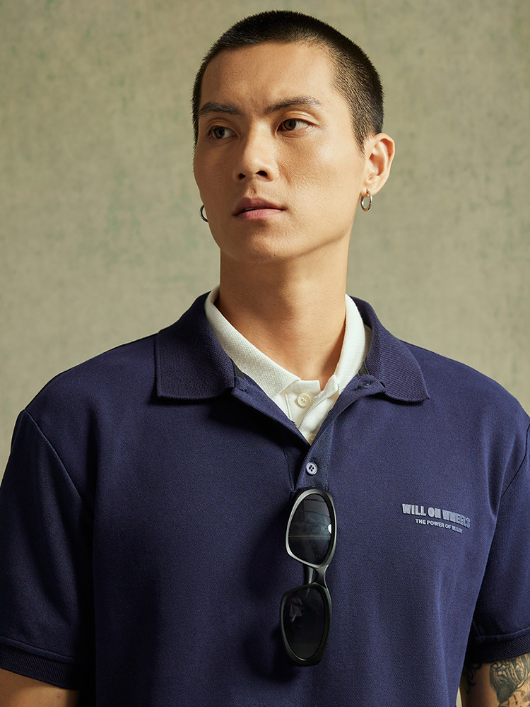 WOW意志驱动高级感翻领T恤【坚毅POLO衫】简约重磅休闲POLO衫男