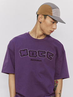 刺绣短袖 T恤 男女国潮宽松T NBCC补丁绣花短袖 WOW意志驱动夏季