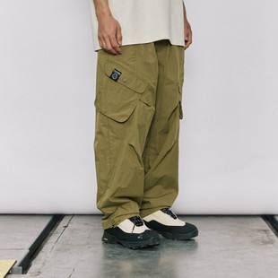 男 潮牌复古多口袋休闲裤 WOW意志驱动夏季 轻薄斜袋伞兵裤