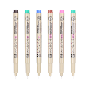 日本进口樱花牌彩色针管笔防水勾线笔棕色彩色笔套装手账笔做笔记专用美术绘画设计绘图笔动漫手绘涂色漫画笔