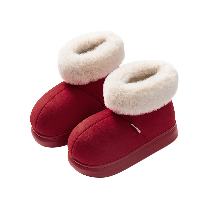 圣诞限定加绒加厚保暖冬季雪地靴女款2024新款时尚厚底外穿棉鞋女