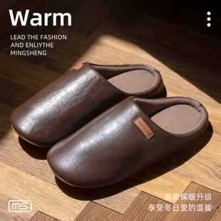 轻奢高级防水柔软棉拖鞋女春秋防滑室内居家用男静音软底地板冬天