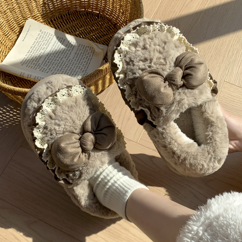 少女心冬季包跟棉鞋女保暖防滑