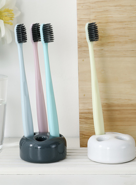 日式陶瓷四孔牙刷架置物架牙刷底座ins北欧风家居抖音收纳牙刷托