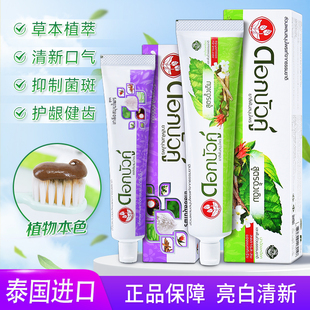 泰国双莲草本牙膏清洁牙齿牙黄牙渍清新去口气口臭护龈健齿150g