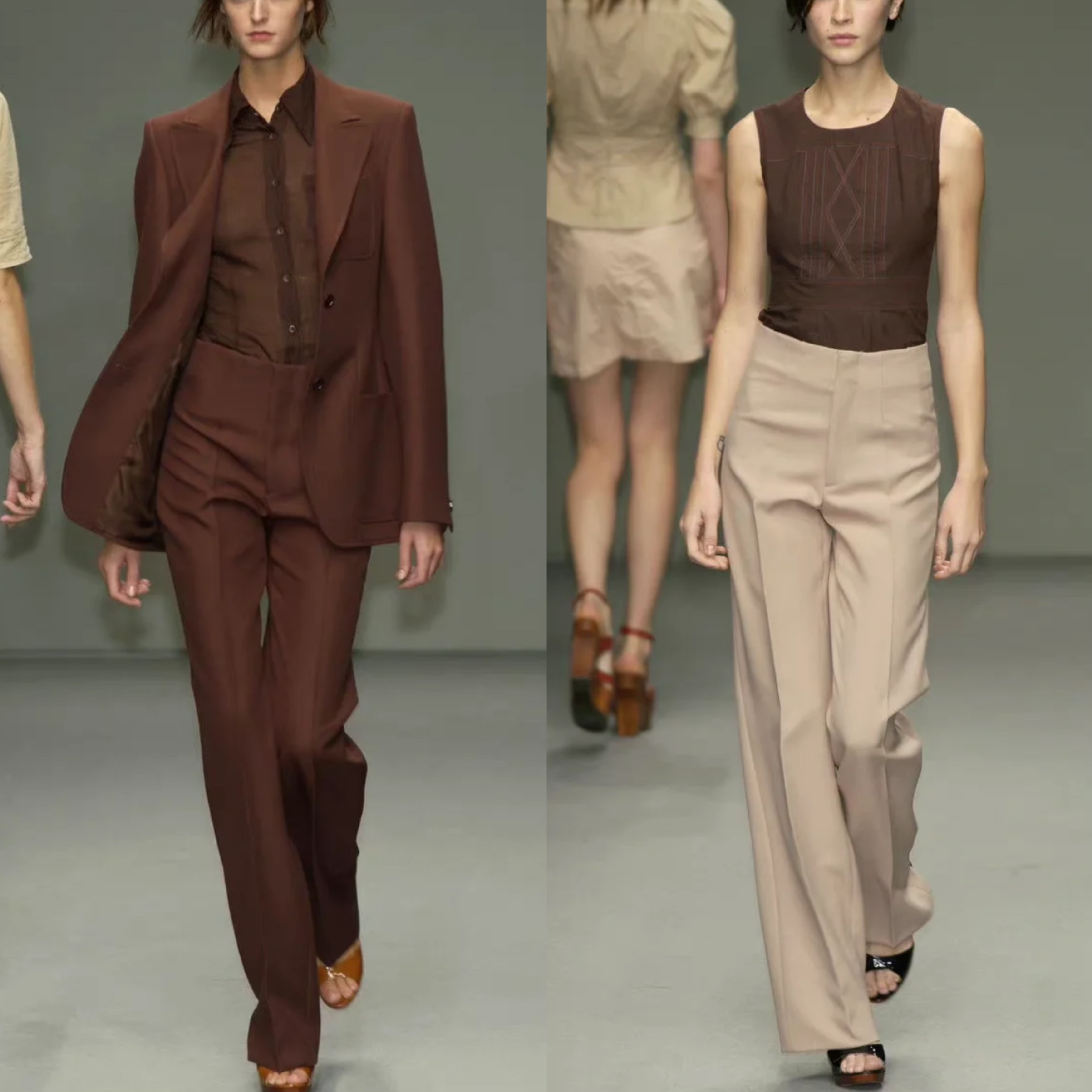 修饰腿型剪裁高腰西装长裤