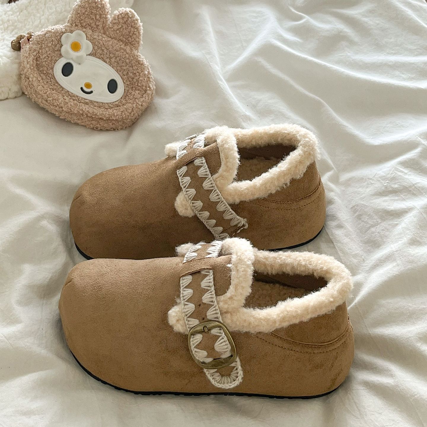 9年老店 厚底加绒加厚保暖勃肯鞋女2025年冬季保暖舒适一脚蹬休闲