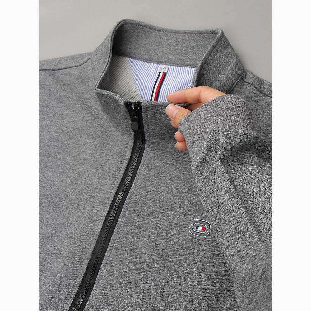 MAROLIO~出口法国！秋冬季男士卫衣拉链开衫半高领全棉外套长袖衣