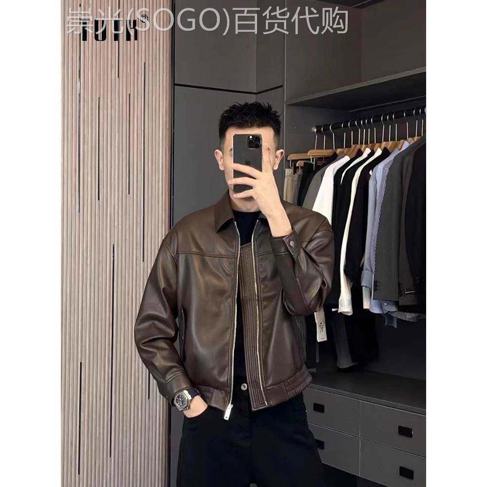 PU皮衣外套男款春秋季潮流百搭短款皮夹克男士潮牌宽松休闲机车服