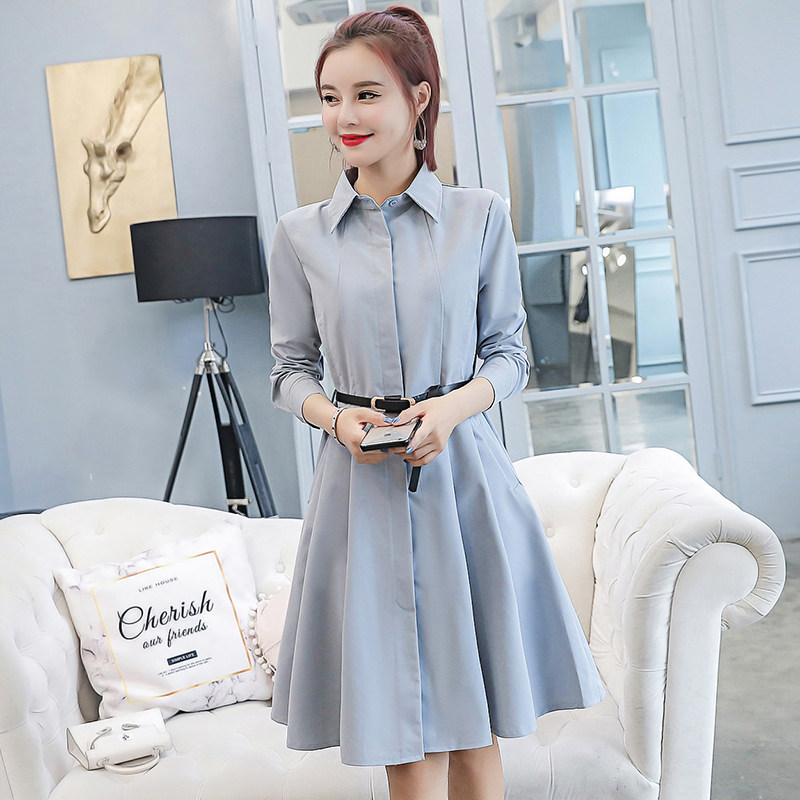 潮牌2020春秋新款女装韩版时尚气质修身显瘦中长款收腰衬衫连衣裙在类目 女装/女士精品, 婚纱/旗袍/礼服, 旗袍中 - 来自Buy2taobao.com提供专业的淘宝代购服务