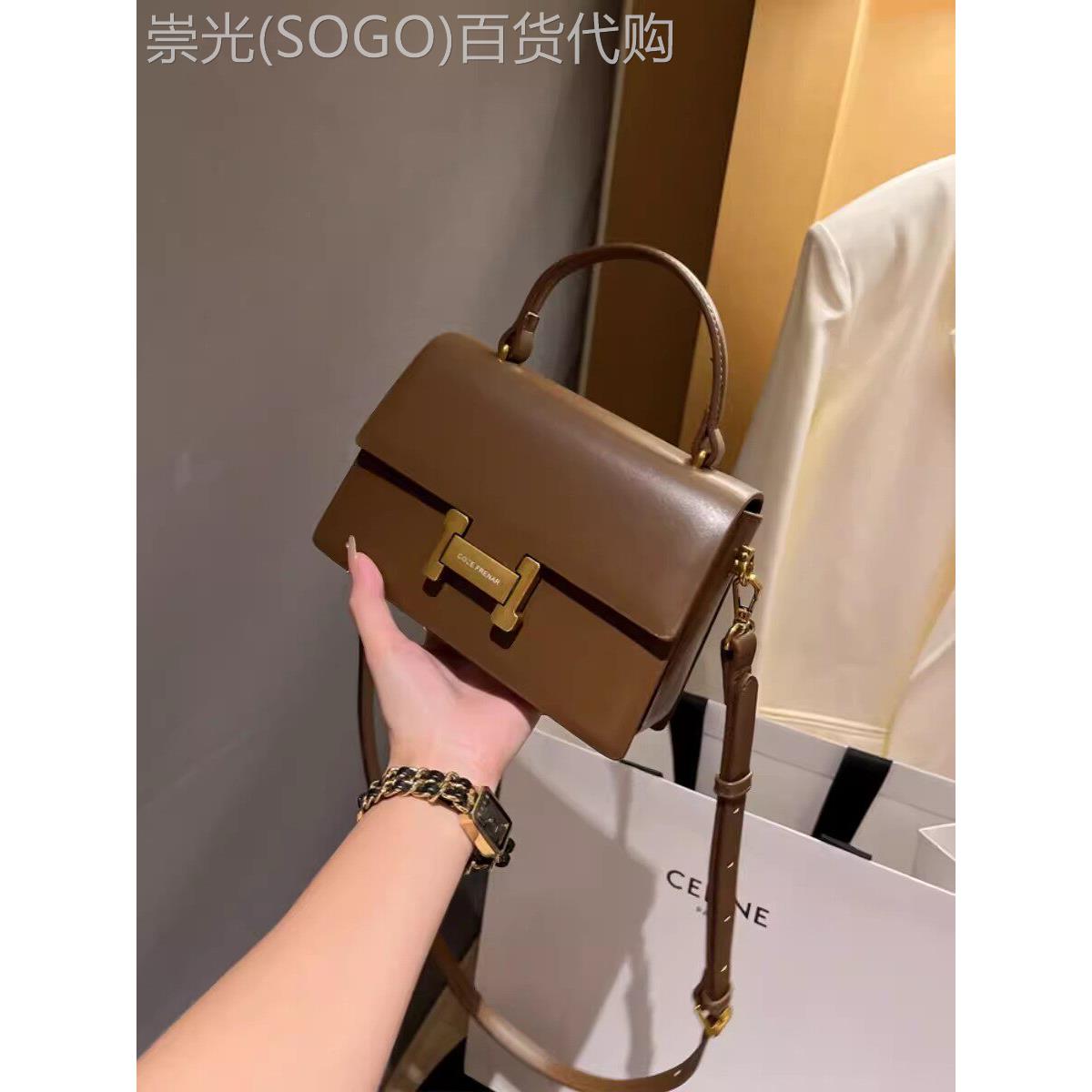 香港品牌女包新款流行高级感手提小方包百搭轻奢简约单肩斜跨女包