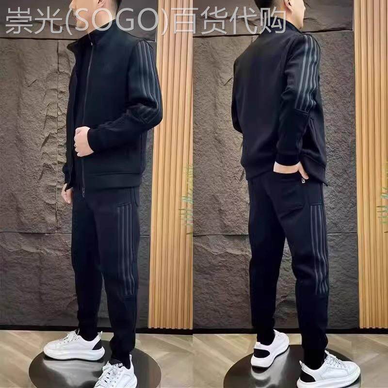 休闲运动套装男士春秋季2025新款开衫外套修身卫裤两件套冬季加绒