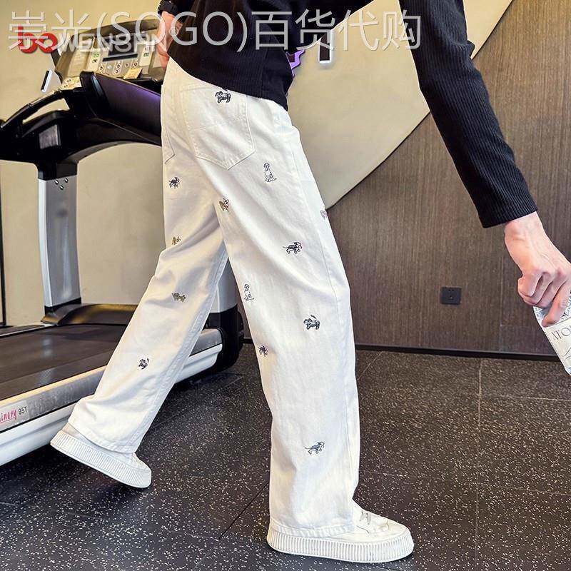 潮牌白色直筒牛仔裤男士2025新款春秋冬季男裤高级感痞帅裤子男款