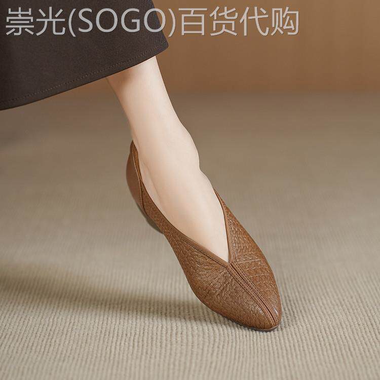 意大利大手提包厚跟4.5cm⭐英伦风格覆古简单泵软底休闲女鞋