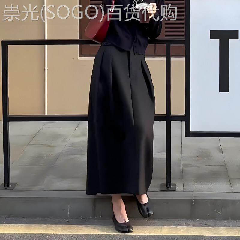 黑色花苞半身裙女2025冬季新款气质时尚百搭遮胯高腰显瘦修身长裙