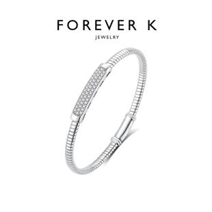 FK法诗卡精致密镶锆石手镯意大利手工轻奢18k金